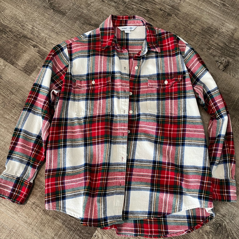 Old Navy Red and White Plaid Shirt